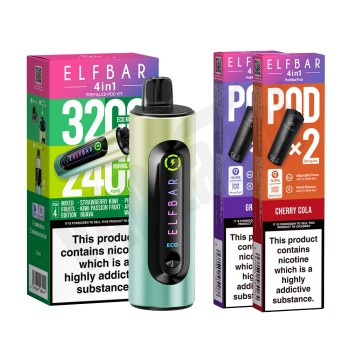 Elf Bar 4 in 1 Pod Kit + 2 Pods Bundle Pack